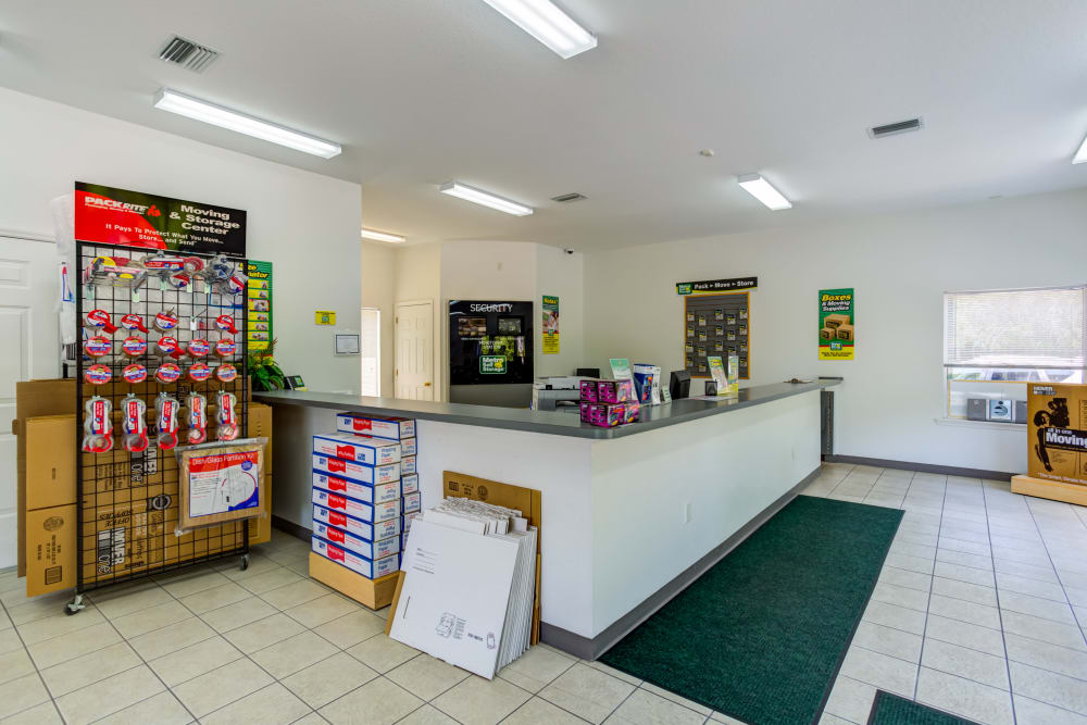 Leasing office reception at Metro Self Storage in Tampa, Florida
