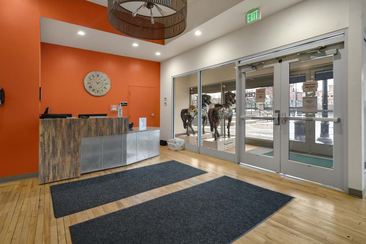 Entrance of business centre at Chenango Place in Binghamton, New York