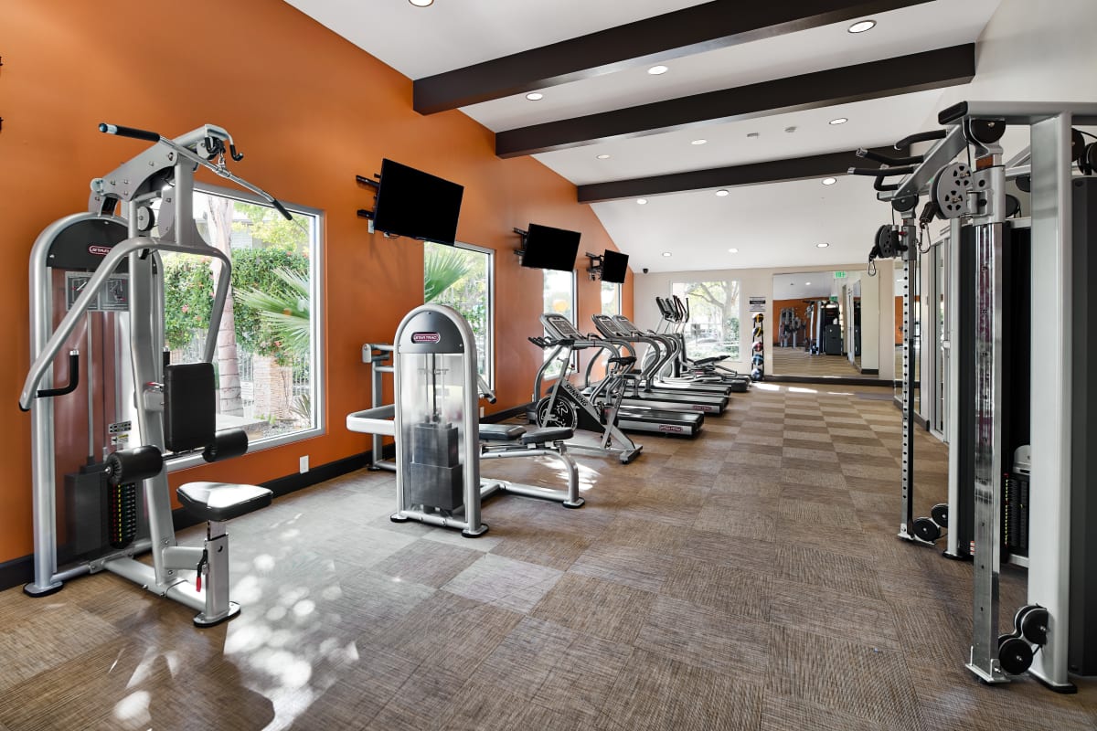 Well equipped fitness center at River Ranch, Simi Valley, California