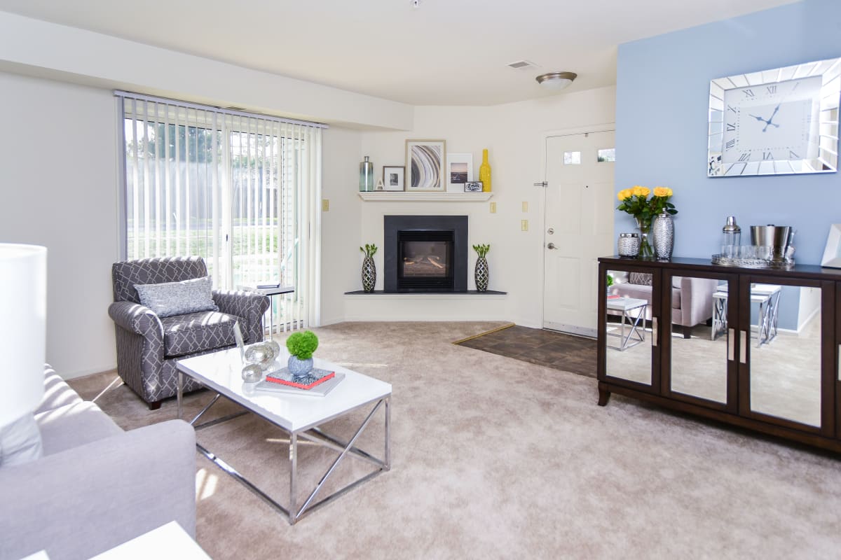 Living room at Atkins Circle Apartments & Townhomes in Charlotte, North Carolina