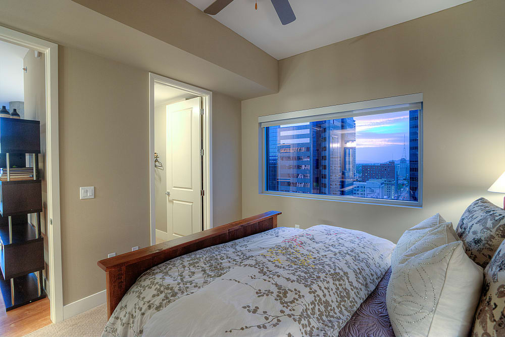 Bathroom amenities at CityScape Residences in Phoenix, Arizona