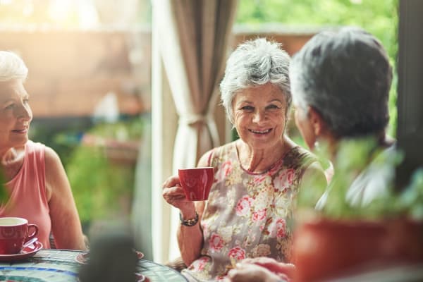 Senior ladies drinking tea in Leavenworth, WA