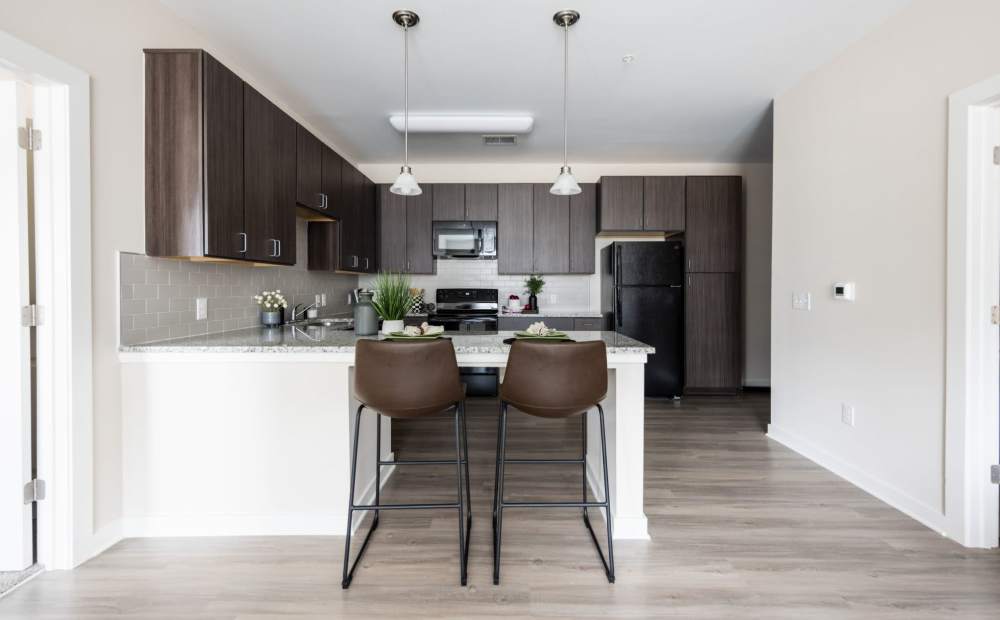 Breakfast bar at Vanguard Apartments in Durham, North Carolina
