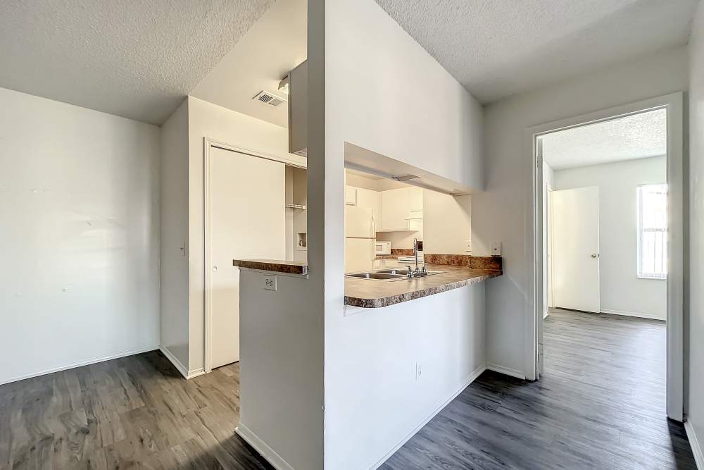Unfurnished apartment kitchen at Huntington Reserve in Sanford, Florida