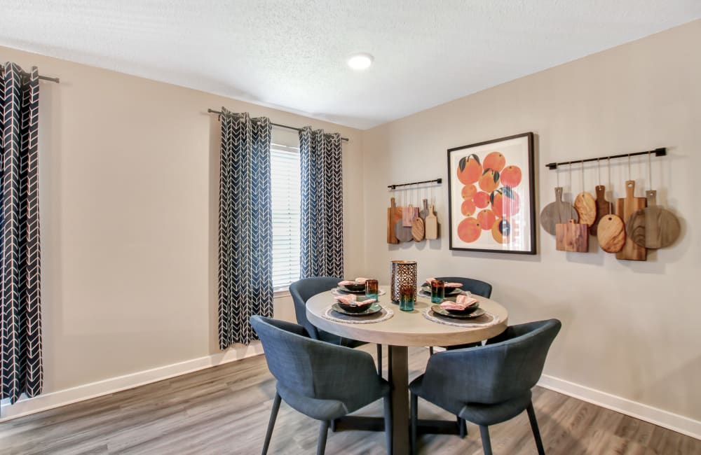 Dining room area is just off the kitchen at Lockhart Apartment Homes in Mesquite, Texas