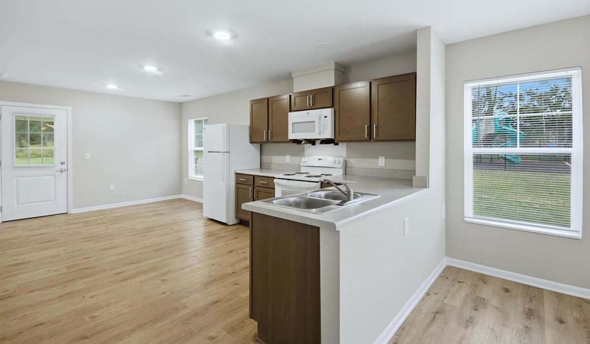 Kitchen with countertops at Prior Farms in Madison, Georgia