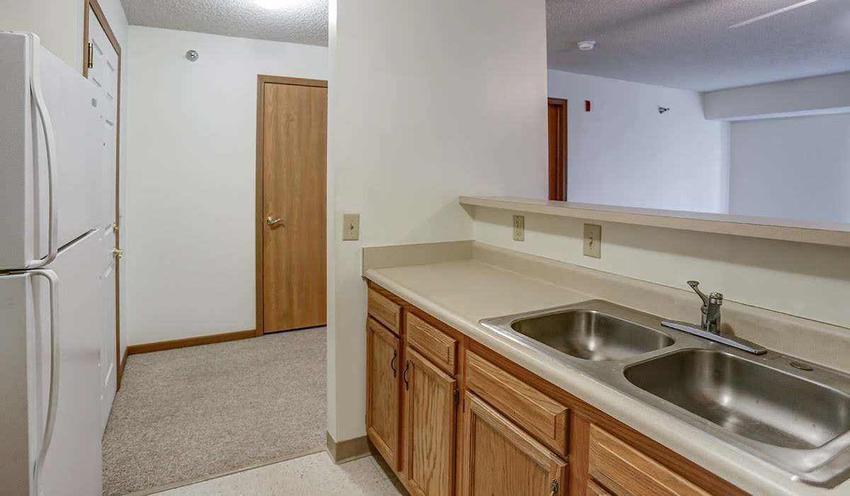 Double sink with faucet and countertop at Laurelhurst in Clyde, Ohio