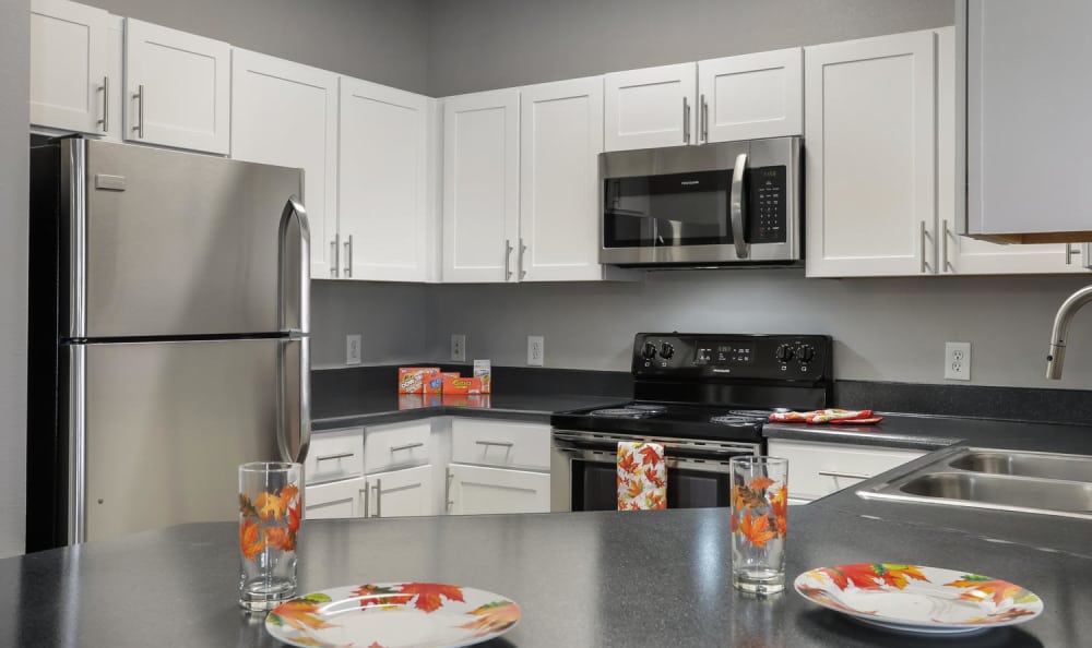 Kitchen at Hawthorne Hill Apartments in Northglenn