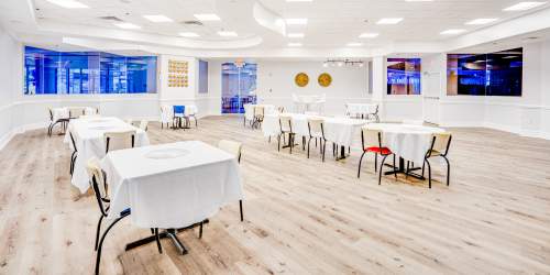 Community dining hall at MainGate Village in Kissimmee, Florida