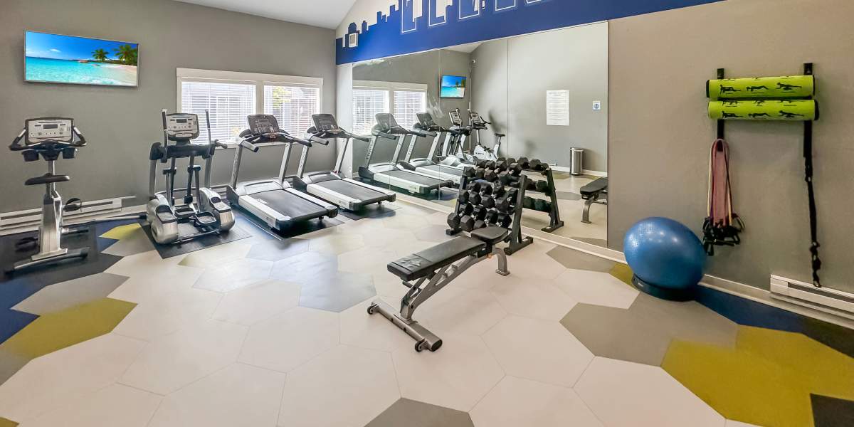 Fitness Center at Elan 41 Apartments's fitness center, in Seattle, Washington}}