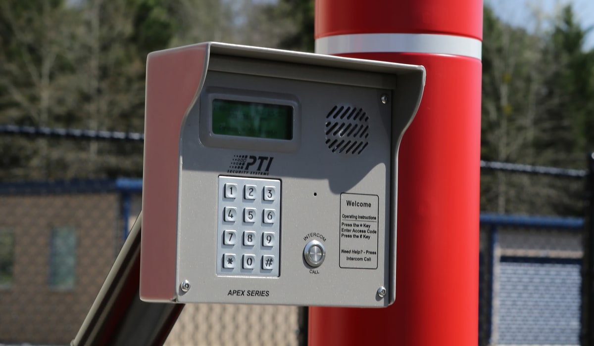 Security pad to enter our facility at Midgard Self Storage in Murrells Inlet, South Carolina
