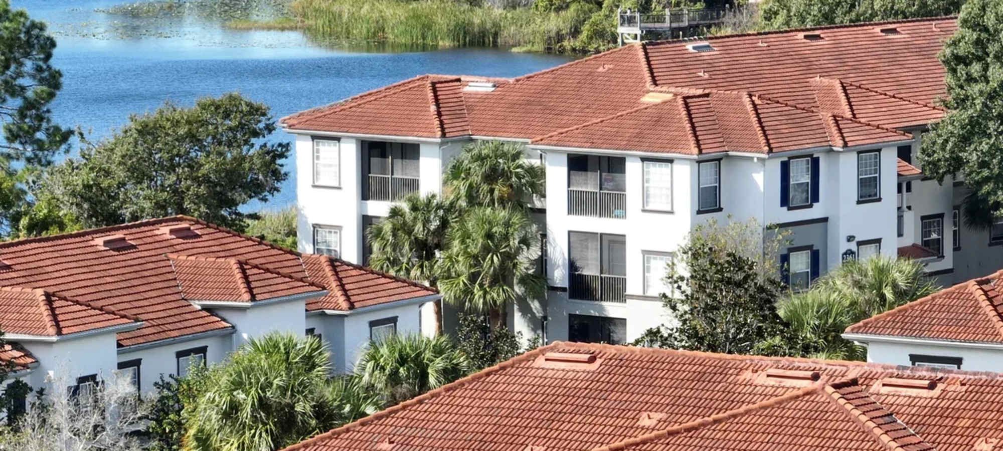 Overhead property photo of Harbortown Luxury Apartments in Orlando, Florida
