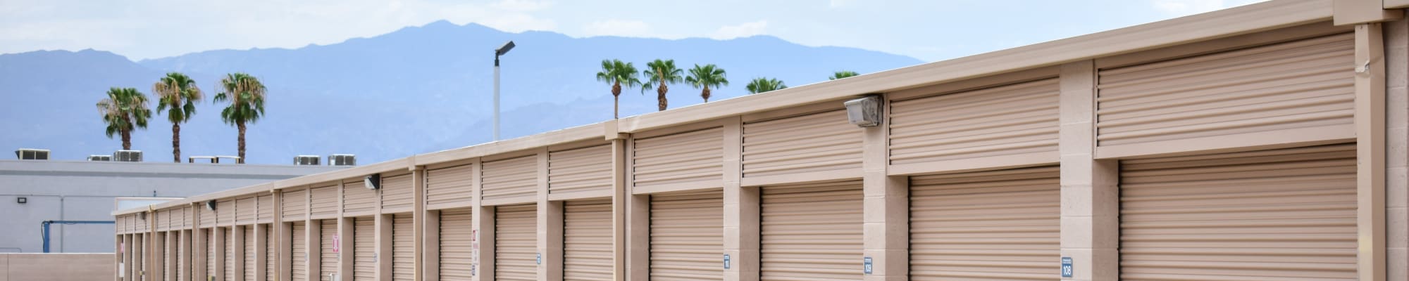 Drive-up storage at STOR-N-LOCK Self Storage in Palm Desert, California