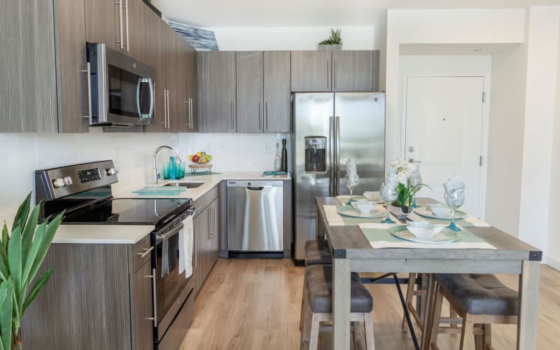 Bright kitchen at 275 Fontaine Parc in Miami, Florida