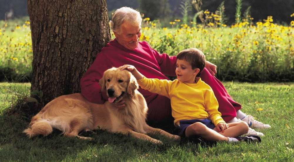 Resident playing with thier pet at Grandview Terrace in Los Angeles, California