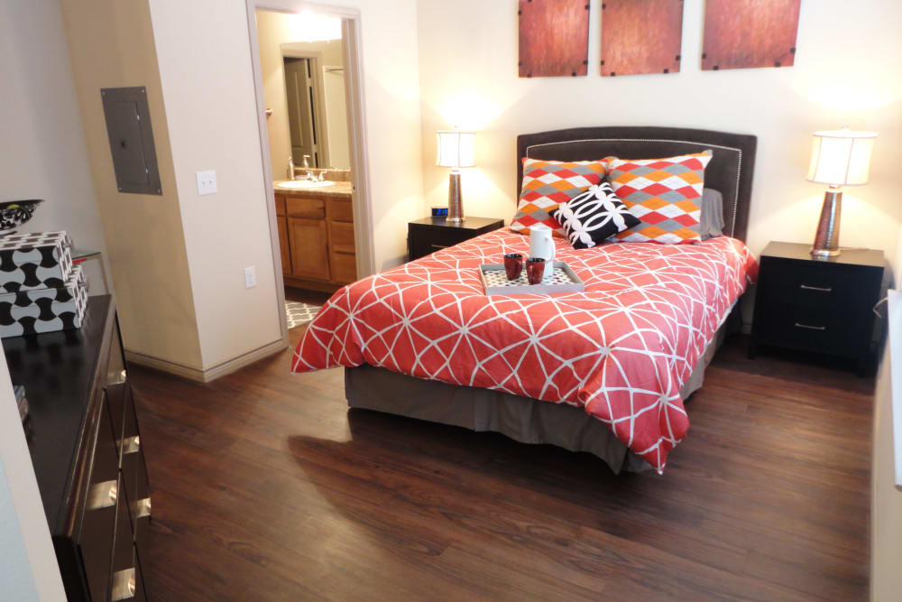 Master bedroom at Anatole at City View in Lubbock, Texas
