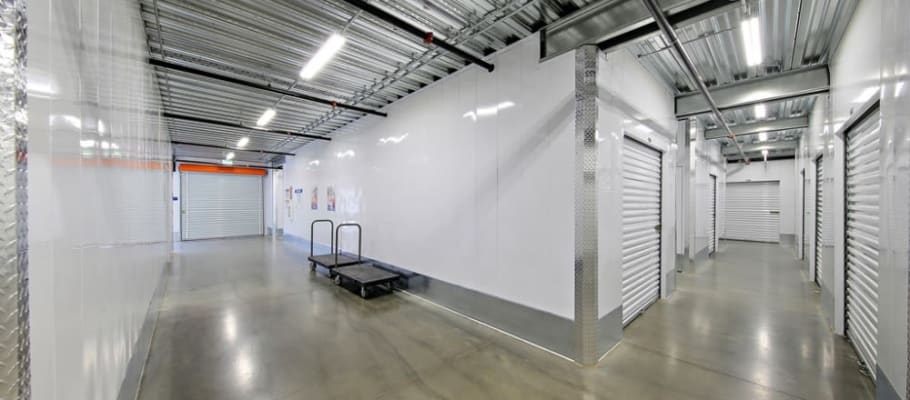 Clean hallways and interior storage units at A-1 Self Storage in San Diego, California