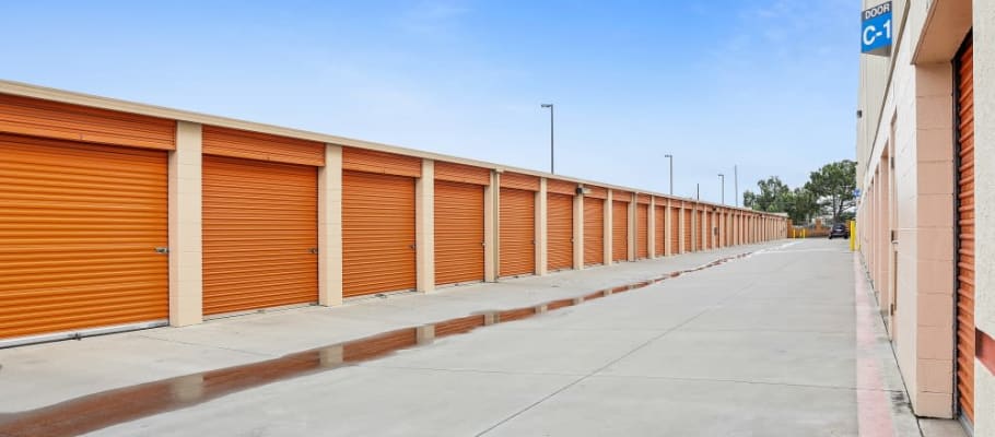 Outside storage units at A-1 Self Storage in San Jose, California