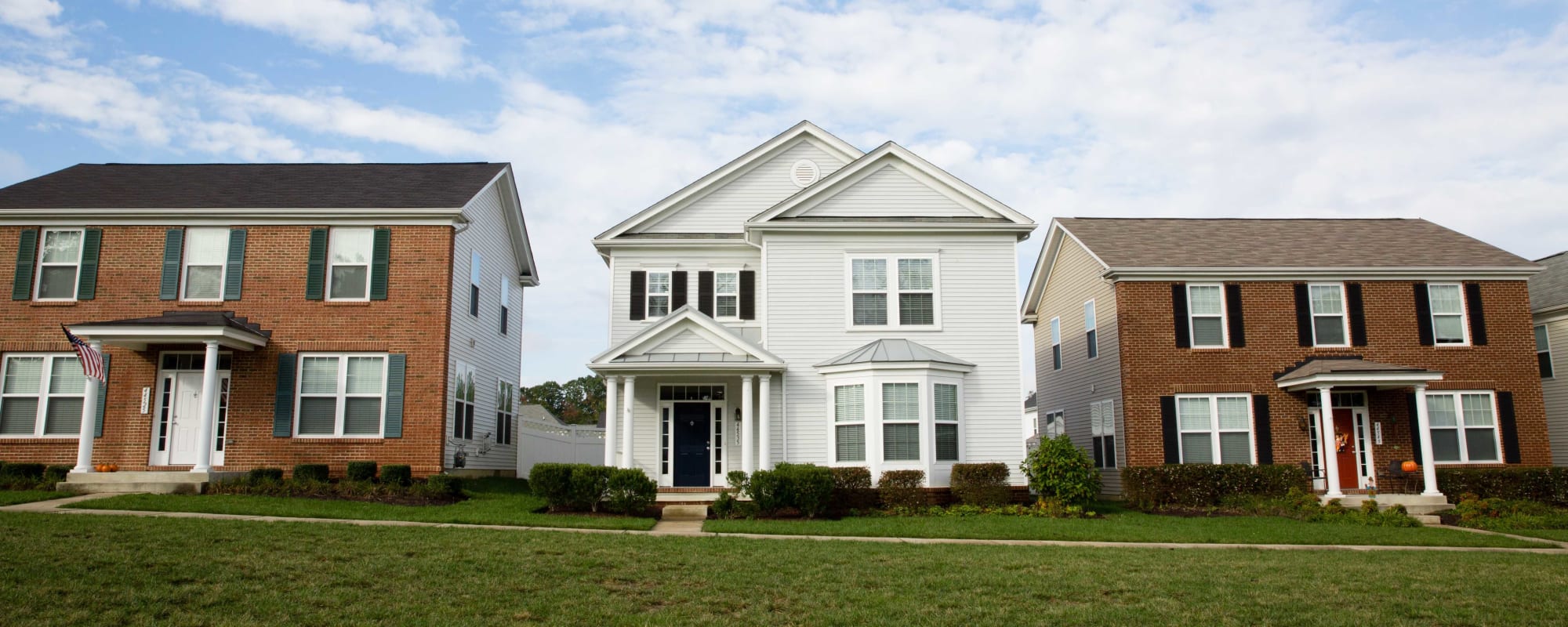 Exterior view of homes at Columbia Colony in Patuxent River, Maryland