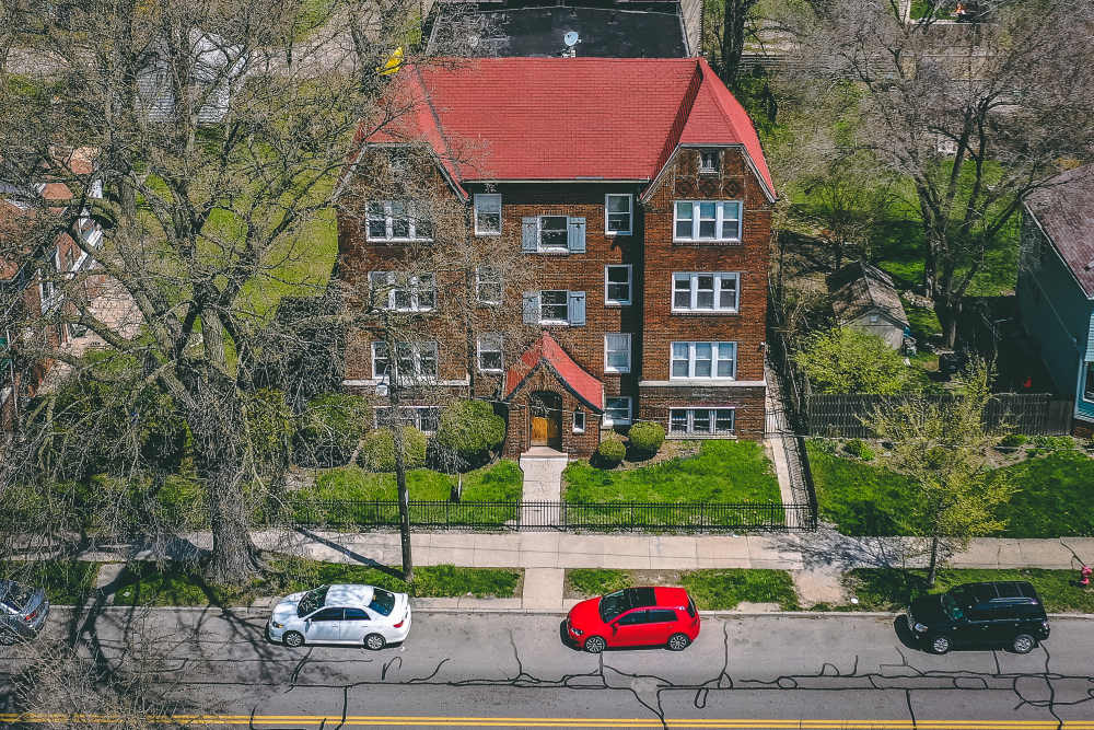 Entrance to gated community at Detroit Living in Detroit, Michigan