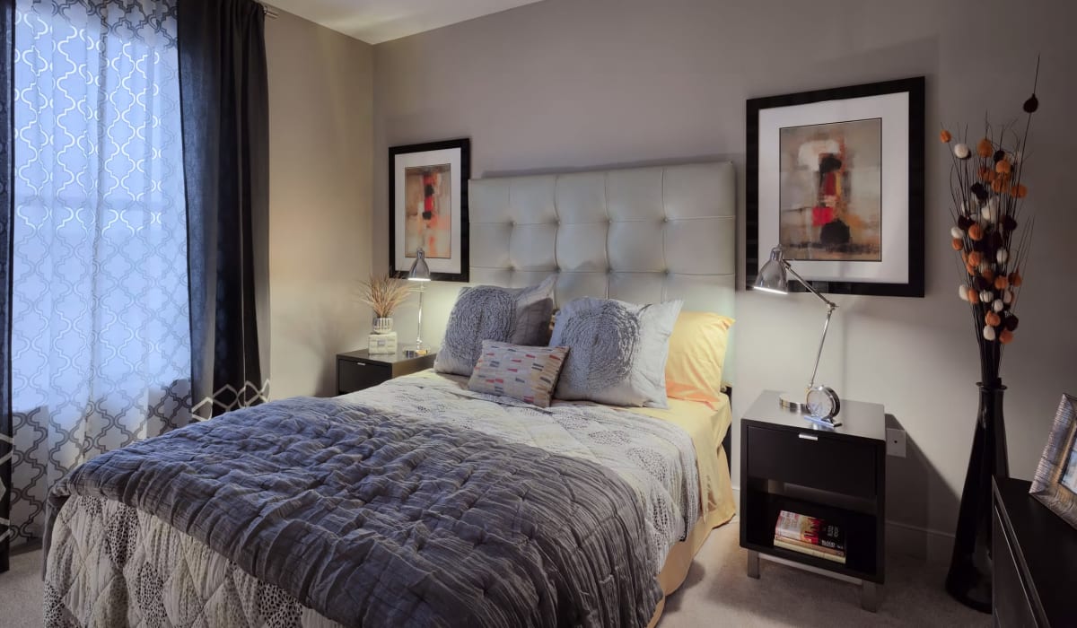 Model bedroom at Attain at Towne Place, Chesapeake, Virginia