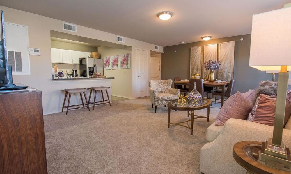 Living room at Watercress Apartments in Maize, Kansas