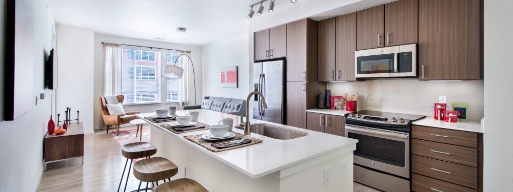 Luxury appliacnces in a kitchen at Elevate in Englewood, Colorado