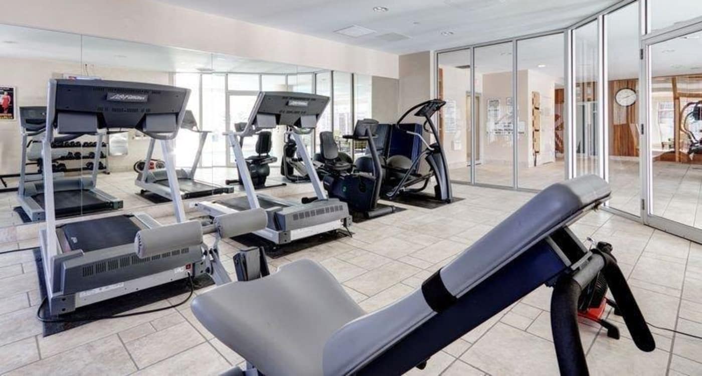 Modern fitness center at 50 Laurier in Ottawa, Ontario