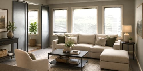 Modern living room at Stockbridge Apartments in Des Moines, Iowa