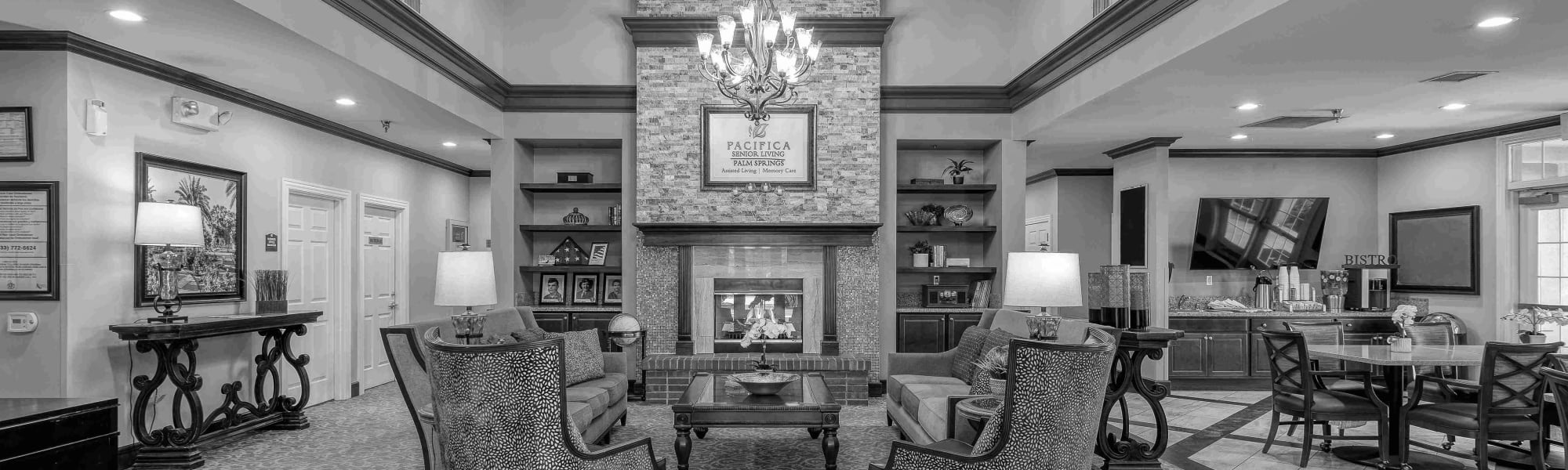 Gallery at Pacifica Senior Living Palm Springs in Palm Springs, California.