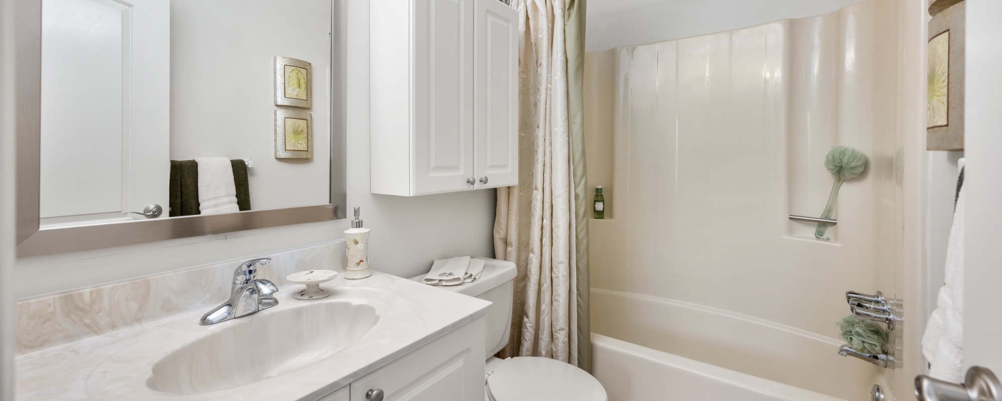 Bathroom at Columbus Station Apartments at Town Center, Virginia Beach, Virginia