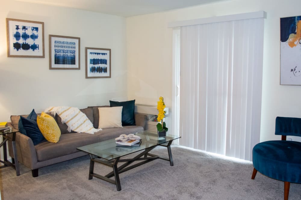 Apartment living room at The Village at Voorhees in Voorhees, New Jersey