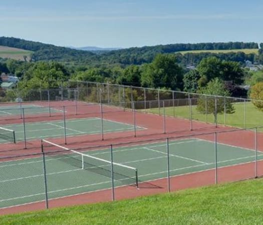 Onsite tennis courts at Lion's Gate in Red Lion, Pennsylvania