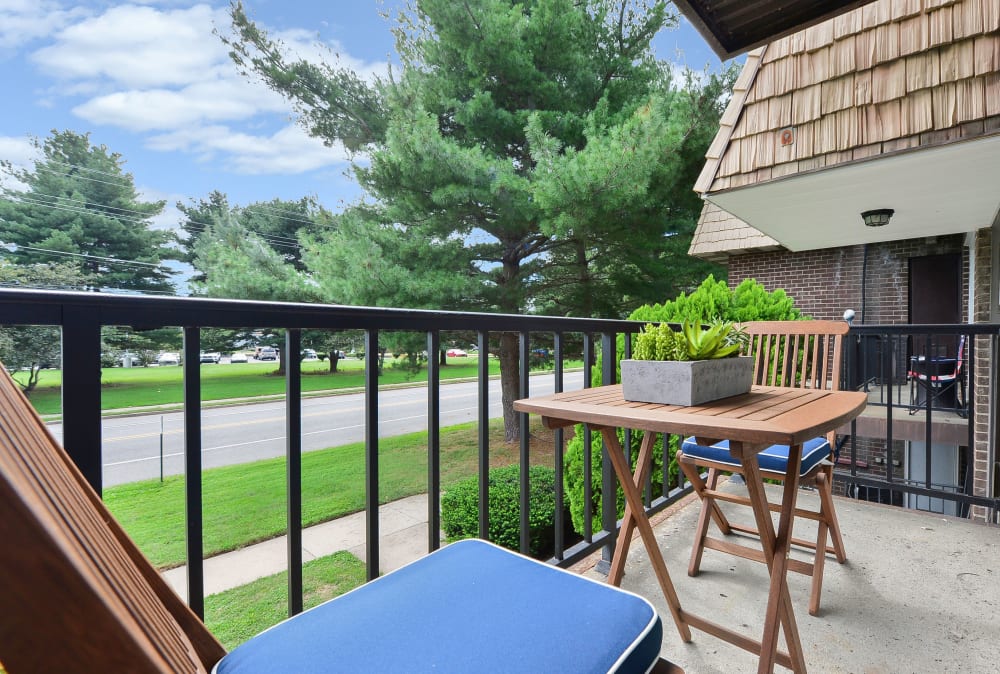 Private balcony at Country Village Apartment Homes in Dover, Delaware