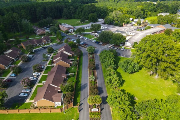 Aerial view of the campus at The Florence Presbyterian Community in Florence, South Carolina