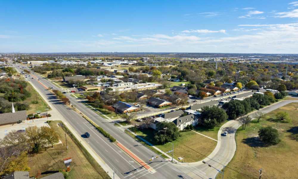 Ariel view of the community at 32Ten on the Blvd in Richland Hills, Texas