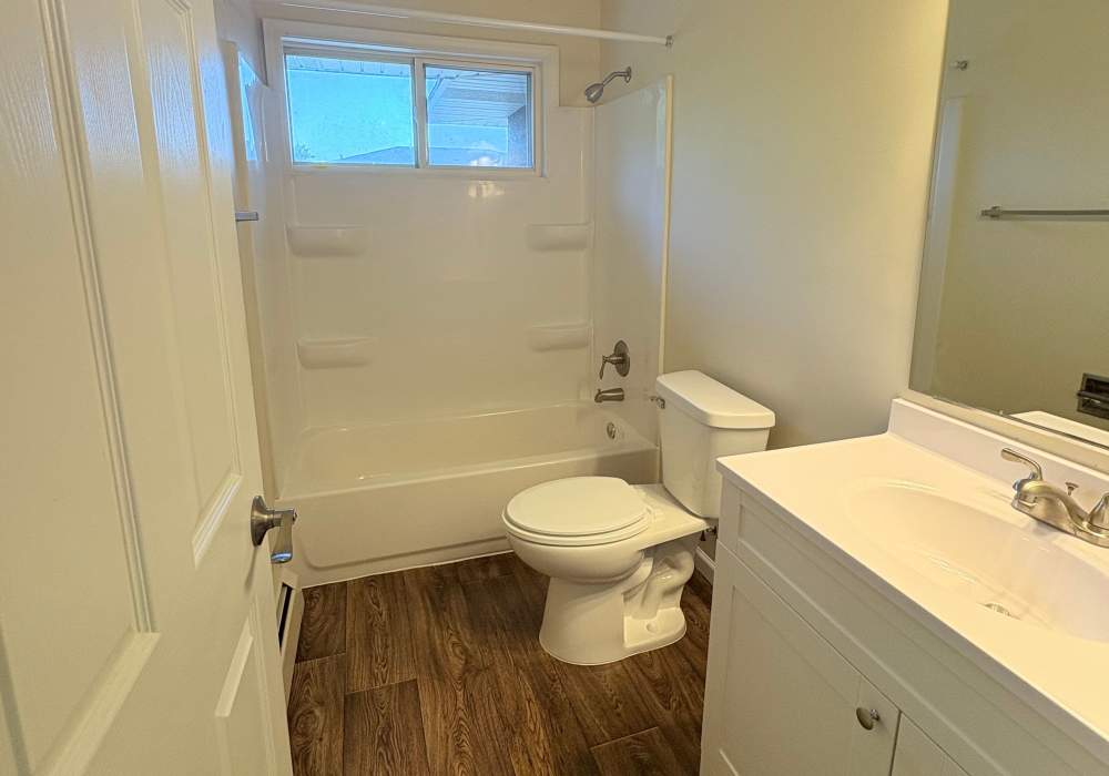 Bathroom with bath-tub at Edgewood Group Apartments in Merrillville, Indiana