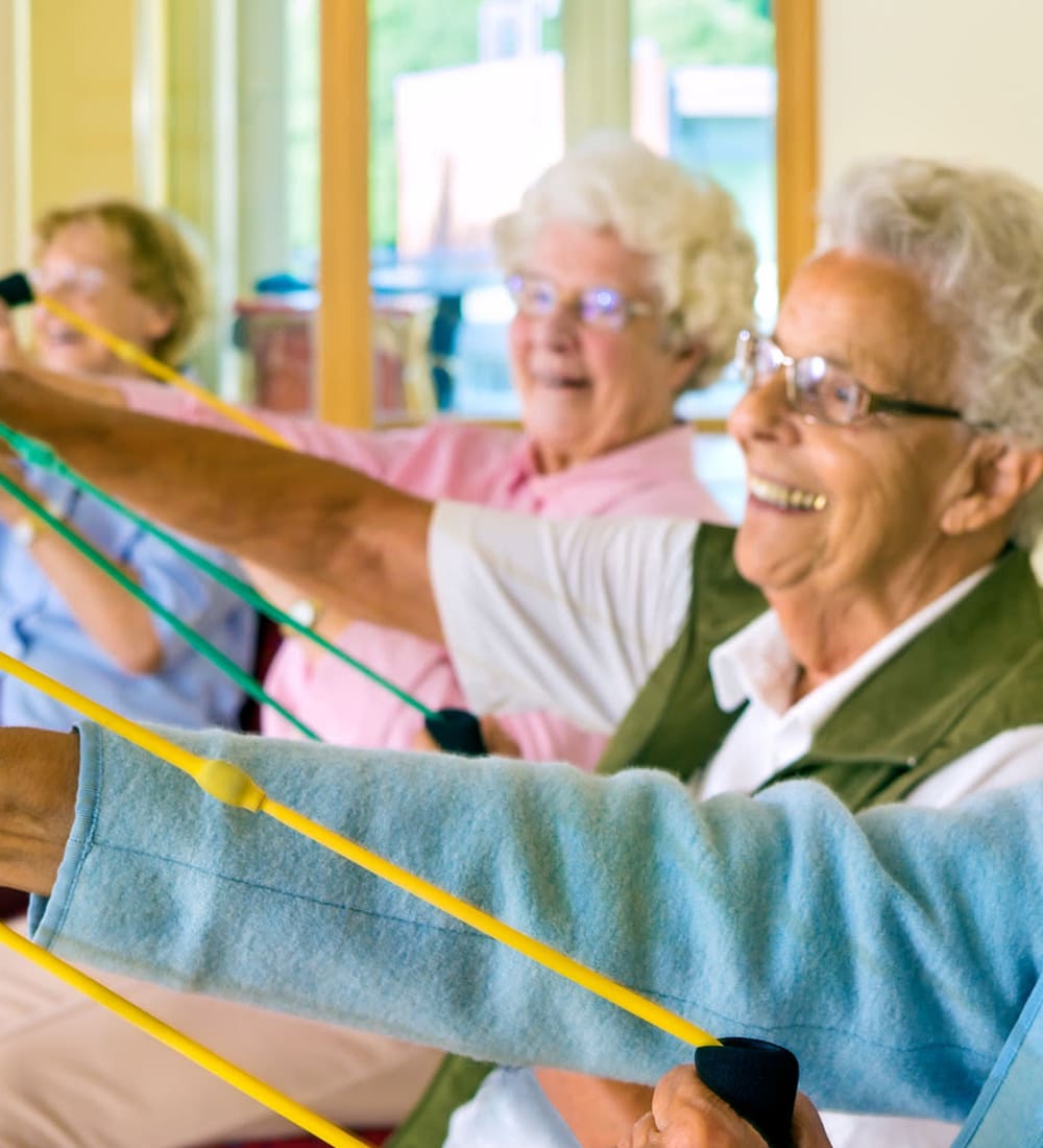 Seniors exercising at Highland Glen in Highland, Utah