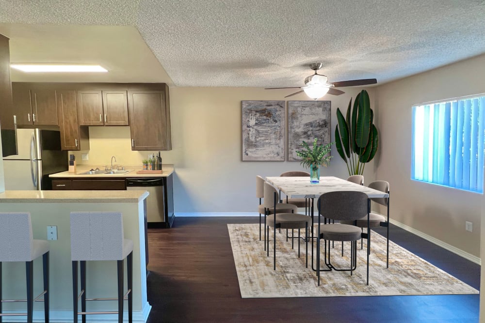Kitchen with stylish counter tops at Shadow Ridge Apartments in Oceanside, California