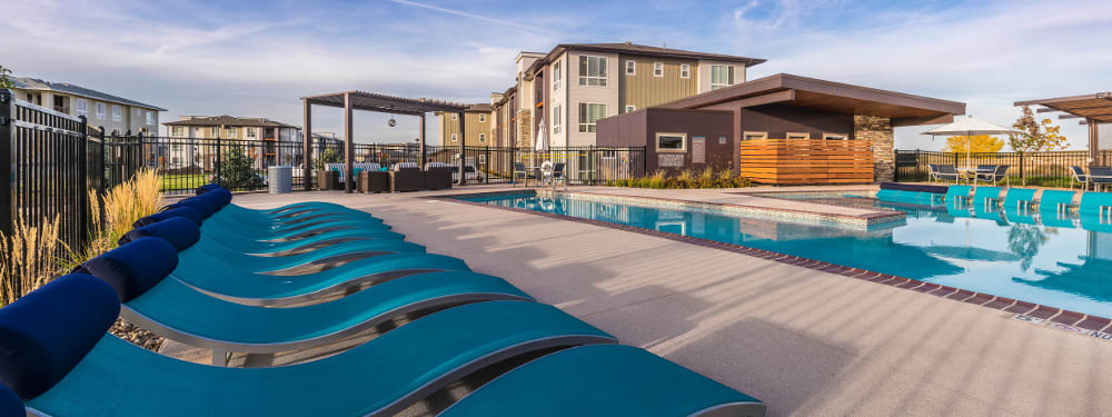 The pool at Strata Apartments in Denver, Colorado