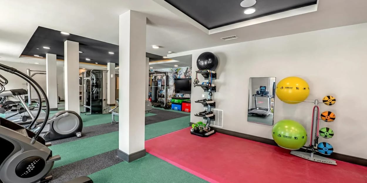 Well equipped fitness center at Luxia Preston, Plano, Texas