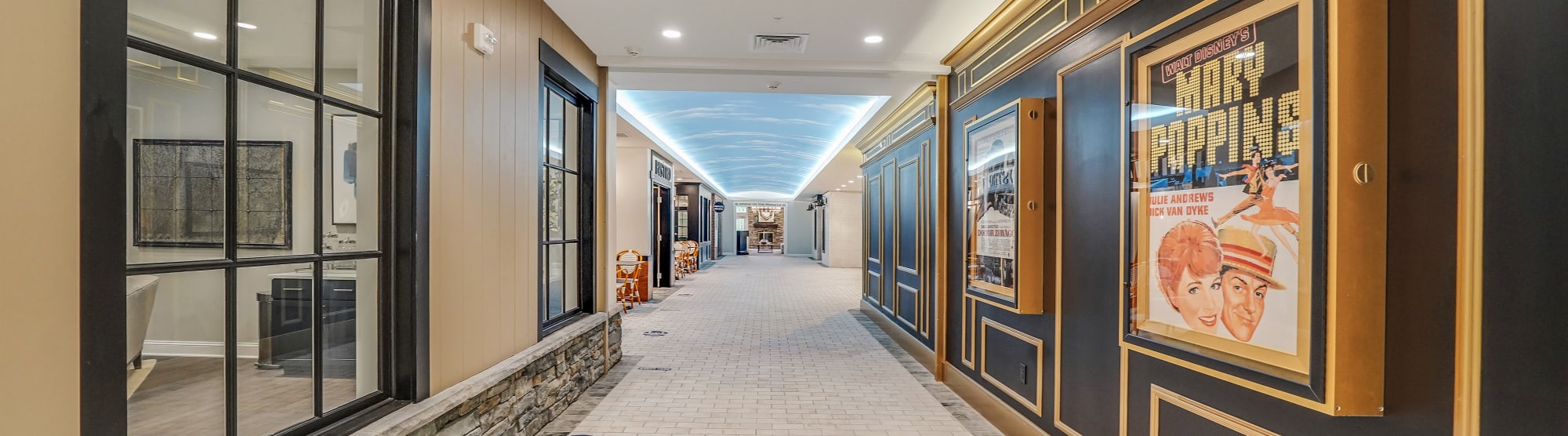 Brick stoned hallway at The Pinnacle at Plymouth Meeting in Plymouth Meeting, Pennsylvania