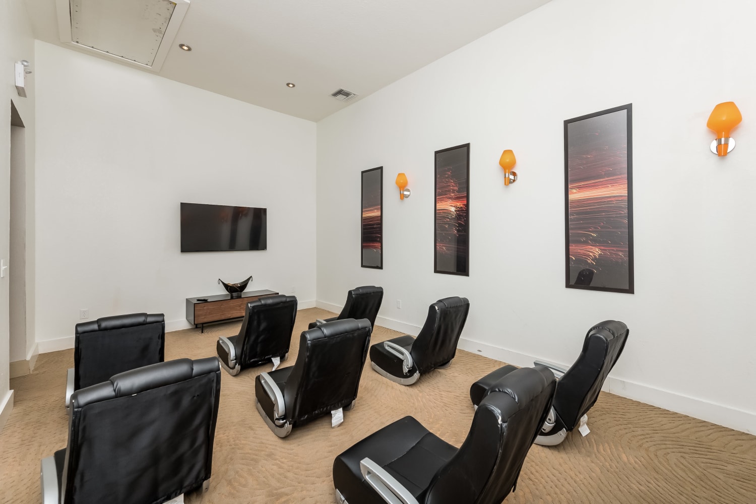 Theater room at Tuscany Pointe at Tampa Apartment Homes in Tampa, Florida