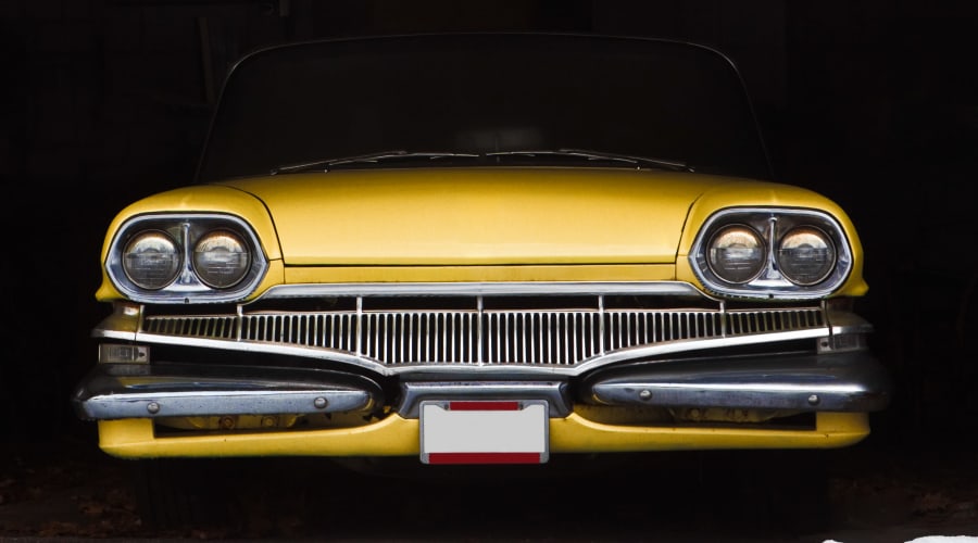 A classic car stored safely at KO Storage in Brackettville, Texas