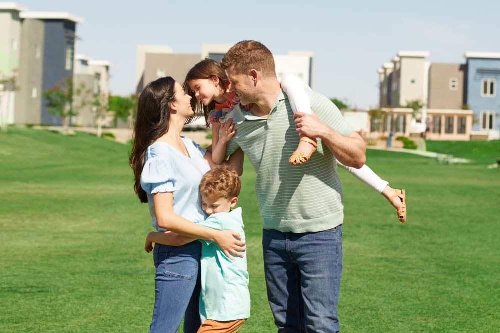 A happy family at BB Living at Civic Square in Goodyear, Arizona