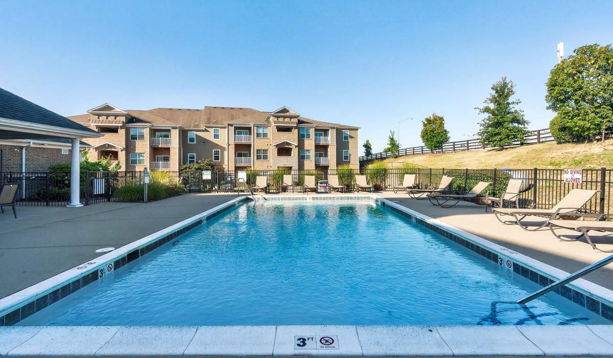 Resort-style swimming pool at Palomar View Apartments in Lexington, Kentucky