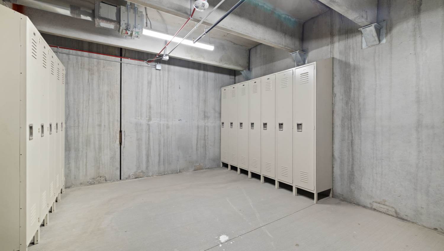 Community locker room at The Lock at Flatirons in Broomfield, Colorado