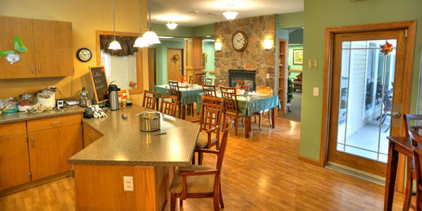 Kitchen and dining room area at The Residences on Forest Lane in Montello, Wisconsin