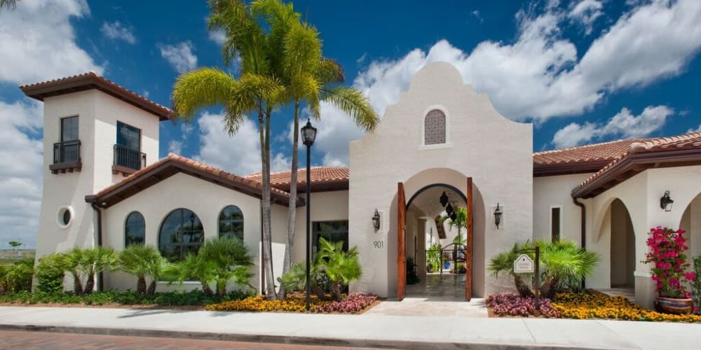 Exterior view of the leasing office at Doral View Apartments in Miami, Florida