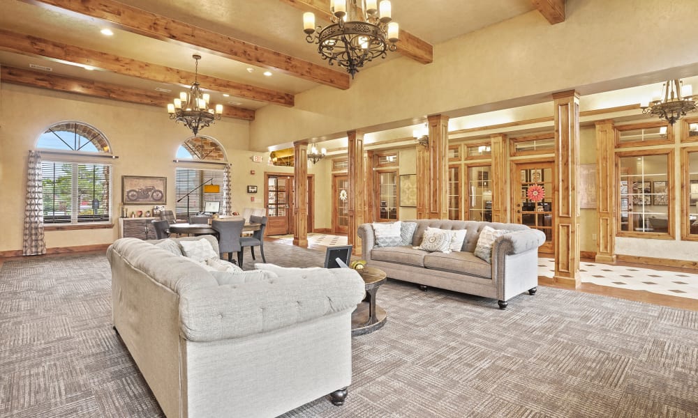 Lounge area at Portofino Apartments in Wichita, Kansas